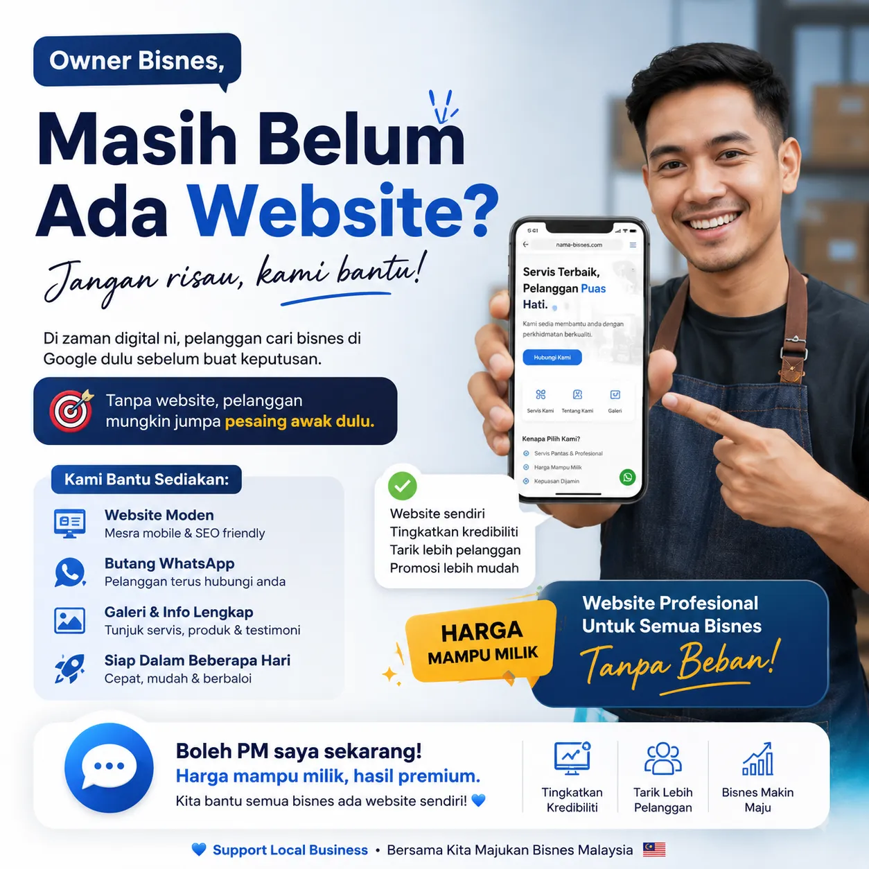 Website profesional untuk semua bisnes